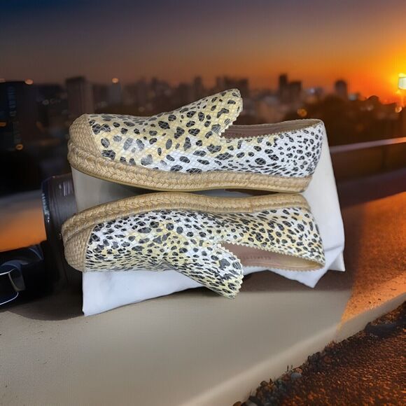Stuart Weitzman Espadrilles Leopard Cheetah Print Flats Platform Shoes Size 7 M - Picture 7 of 10